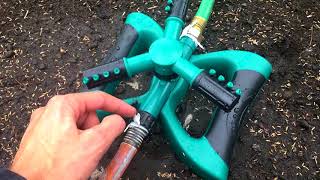 ★☆☆☆☆ 😡HORRIBLE Lawn Sprinkler 360  quotThree Armquot Cybbo Lawn Automatic 360 Garden Water [upl. by Sudnac]