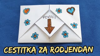 CESTITKA ZA RODJENDAN  KAKO NAPRAVITI RODJENDANSKU CESTITKU BRZO I JEDNOSTAVNO tutorial [upl. by Airemat453]