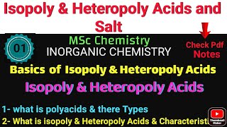 Isopoly and Heteropoly Acids  Tungsten ampMolybdenum INTRODUCTION•Msc Chemistry INORGANIC Notes [upl. by Airamalegna]