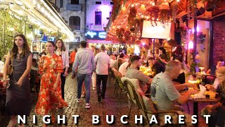 4K Charming atmosphere in Bucharest Old Town Centre to the Romanian Athenaeum Walking Tour 2024 [upl. by Dett]