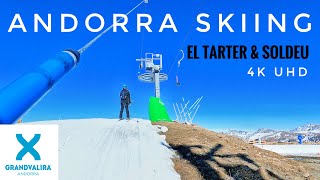 Andorra Skiing  Button Lift Cadernera  Grandvalira El Tarter amp Soldeu  Gall De Bosc Blue Runs [upl. by Gabriello]