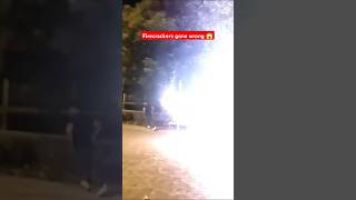 Firecrackers gone wrong firecrackers funnyvideo fireworks diwali trendingshorts [upl. by Resaec633]