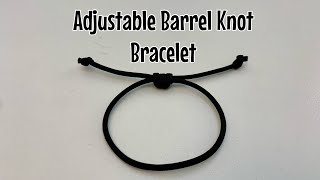 Adjustable sliding knot bracelet with barrel knot [upl. by Brill]