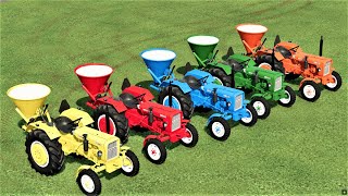 MINI TRACTORS OF COLORS  TRANSPORTING URSUS MINI TRACTORS TO LIMING WORK  Farming Simulator 22 [upl. by Aley]