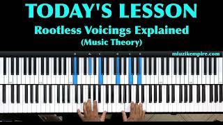 Piano Masterclass  Rootless Chords and left hand Chord Voicings Explained [upl. by Odlanra]