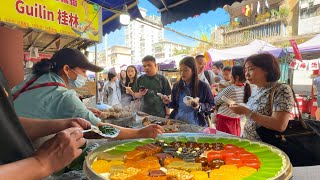 Authentic Morning Market in Guangxi China Pork Jerky Jelly Pastries Shrimp Dumplings Roast Meats [upl. by Kantos]