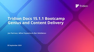 Tridion Docs 1511 Alf1u1 Bootcamp 3of3  Genius and Content Delivery [upl. by Whelan]