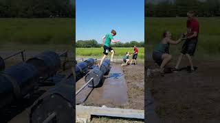 Barrel Wipeouts at the Conquer the Gauntlet Mud Run Tulsa Oklahoma 2023 [upl. by Aileek]