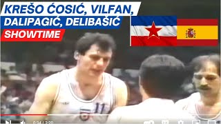 Krešo Ćosić Mirza Delibašić Dalipagić Vilfan VS Spain 1981  LA MAGIA [upl. by Rellim]