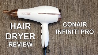 CONAIR INFINITIPRO HAIR DRYER REVIEW  1875W  Tourmaline Ceramic Technology  Double Ceramic Brush [upl. by Keane]