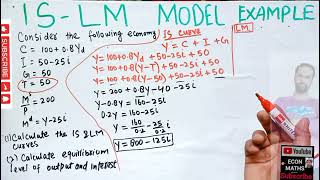 ISLM MODEL mathematicaleconomics macroeconomics [upl. by Plato]