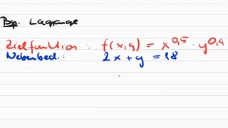 LagrangeMultiplikator Optimierung mit Nebenbedingung  MatheBeispiele [upl. by Thorin]