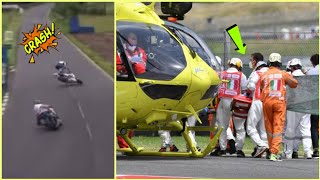 ISLE OF MAN TT crash  Davo Johnsons highspeed CRASH  AIRLIFTED to Hospital IS HE OK 🤯 [upl. by Akimyt]