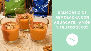 Salmorejo de remolacha con aguacate jamón y frutos secos  Nutrabow [upl. by Jackquelin]