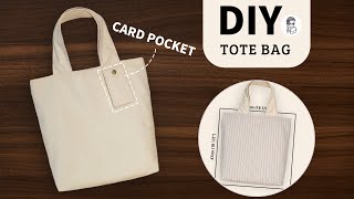 EASY DIY Shopper Tote Reversible Bag with Strap Card Pocket  StepbyStep Sewing Tutorial [upl. by Ailisab]