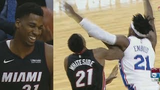 Joel Embiid vs Hassan Whiteside Trash Talking NBA Preseason 2017 Heat vs 76ers [upl. by Leandro302]