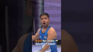 Navdeep Indias 7th Gold Medal paraolympic olympics olympics2024 JawelinThrow shortsfeed [upl. by Consuelo]