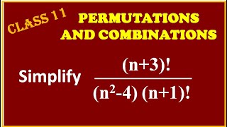 PERMUTATIONS amp COMBINATIONS  Simplify  n3  n24n1 [upl. by Rednasxela]