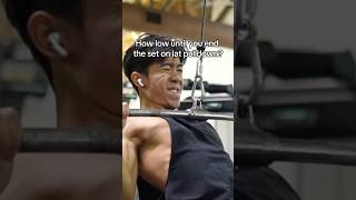 How low to until you end the set on a lat pulldown [upl. by Adabelle947]