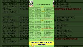 Simplified KCSE 2024 Timetable [upl. by Pellegrini]