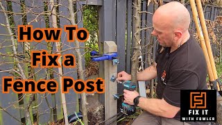 The Best Way to Fix a broken or leaning Fence Post [upl. by Lletnwahs761]