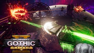 Battlefleet Gothic Armada 2  Necron Gameplay Necrons Vs Imperial Navy [upl. by Orr]