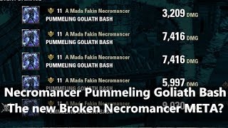 ESO l Necromancer Pummeling Goliath Bash NEW BROKEN META [upl. by Einram956]