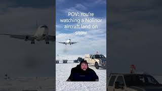 Nolinor Aviation  Caseoh Reacts To Boeing Landing On Snow [upl. by Dorene]