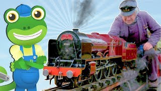 Mini TRAINS For Kids  Geckos Real Vehicles  Trains For Children  Learning amp Educational Videos [upl. by Harrod29]