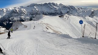 Avoriaz  Ski Pointe de Mossette vers Brochaux via piste Abricotine [upl. by Begga]