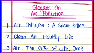 Air Pollution Slogan in English  Slogan on Air Pollution  Slogan Writing on Air Pollution [upl. by Naima915]