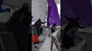 J105 near broach 30 knots of wind sailboating boat yardsailing sailing regatta learntosail [upl. by Kir]