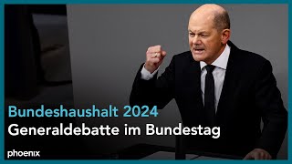 Haushalt 2024 u a Generaldebatte im Bundestag [upl. by Einattirb]