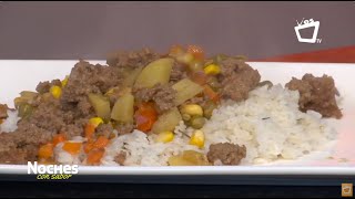 Carne molida con verduras y arroz  NOCHES CON SABOR [upl. by Ferdie]