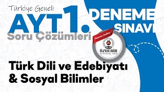 Ekim 2024  YKS 1 Deneme Sınavı AYT TÜRK DİLİ amp SOSYAL BİLİMLER Çözüm Videoları [upl. by Ardolino]