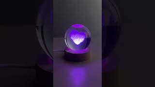 Color Changing LED 3D Crystal Ball Review shortvideo crystalball [upl. by Golub]