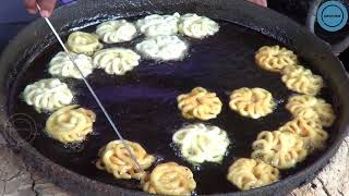 Indian Street Food  UP Sweet AMRITI  Imarti  Making  UP Street Food India [upl. by Notlok592]