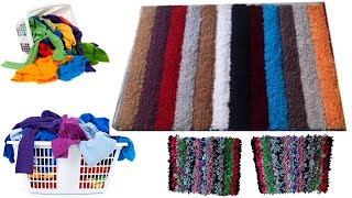 Zero Cost DIYFloor mat Doormat  Make at home Repurpose old clothes in your home diy reuse [upl. by Hajile]