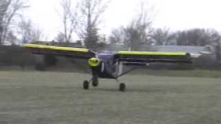 STOL CH 701 short takeoff and landing from soybean field [upl. by Semmes125]