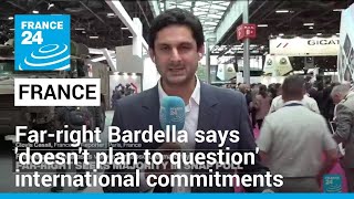 Farright chief Bardella says doesnt plan to question Frances international commitments [upl. by Myrlene]