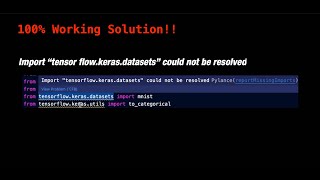 Import quottensorflowkerasquot could not be resolved Solution  100 working Solution  Import tensorflow [upl. by Sheff990]