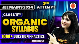 Complete Class 11 Organic Chemistry  1000 Practice Questions  JEE Mains 2nd Attempt  Durgesh Mam [upl. by Kuo]