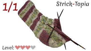 Ferse stricken leicht gemacht  Mustersocken [upl. by Esila]