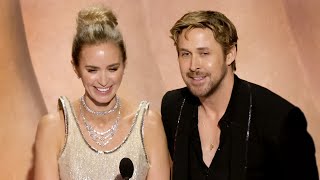 Emily Blunt and Ryan Gosling Air Out Barbenheimer Beef on Oscars Stage [upl. by Gean]