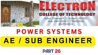 ASSISTANT ENGINEER SUB ENGINEER KSEB POWER SYSTEM PART 26 [upl. by Jaycee484]