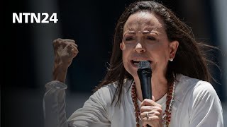 quotPetro decía que decidan los venezolanos pues ya decidimos el 28 de julioquot María Corina Machado [upl. by Garling]