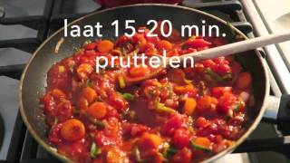 Lekker amp Simpel recepten Pasta met tomatensaus en wintergroenten [upl. by Yttig]