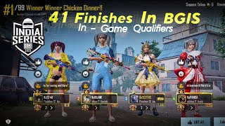 BGIS InGame Qualifiers Gameplay  41 Finishes Domination 🔥 WWCD  iPhone 11  BGMI 🇮🇳 [upl. by Apilef]