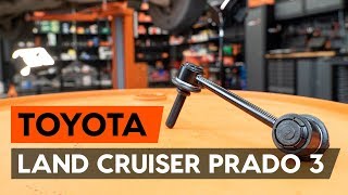 Hvordan bytte fremre stabilisatorstag  fremre lenkearm der på TOYOTA LAND CRUISER PRADO 3 J120 [upl. by Arykahs]