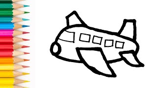 Aeroplane ✈️ drawing easy l Aeroplane ✈️ drawing step by step for kids and toddlers l Art for kids l [upl. by Korenblat832]